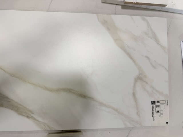 Dorian Honed Calacatta-look porcelain — full slab